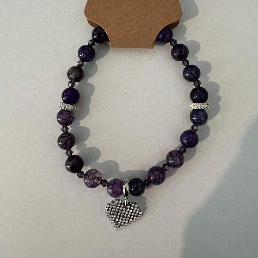Purple Dragon Vein/Scale Agate Bracelet